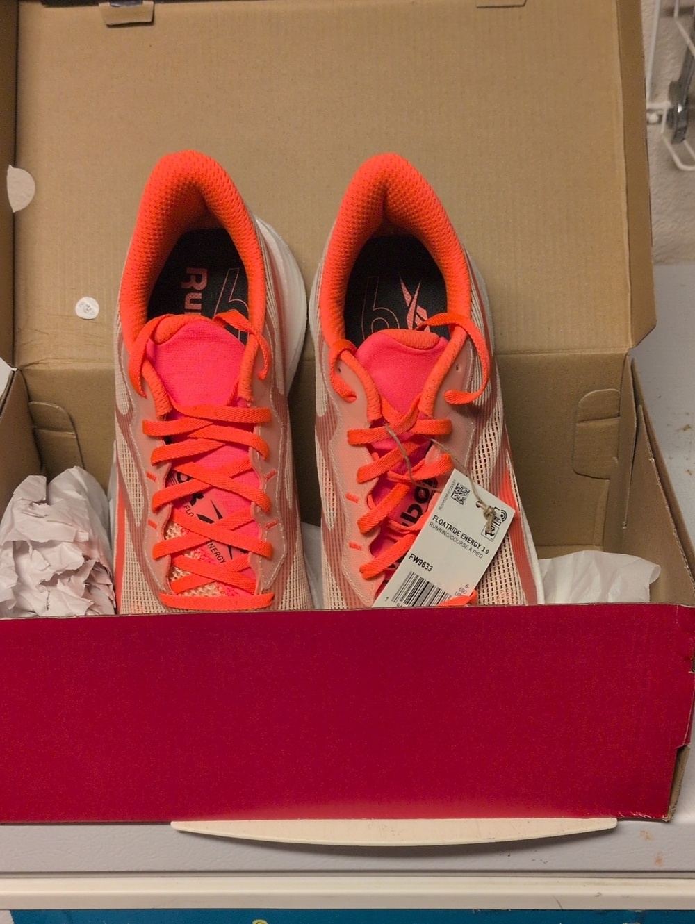 Women's Size 9 New W Tag Neon Pink Orange Mesh Running Shoes